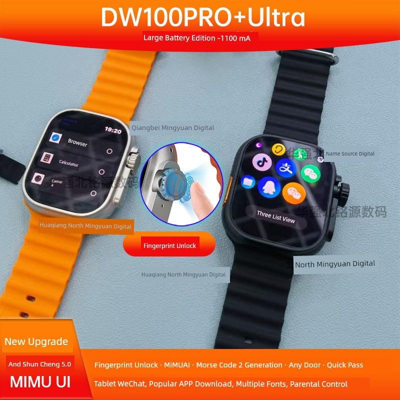 Huaqiang North New Arrival Dw100pro + Ultra Top with Smart Watch Plug-in Card and Shuncheng 5.0 Teenagers
