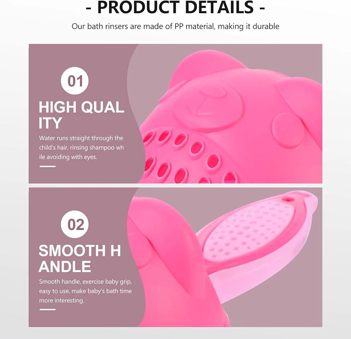 1PC Baby Shampoo Cup Baby Bath Bucket Kids Bath Spoon Child Hair Wash Cup Baby Bath Kit Cute Cartoon Baby Bath Play Funny Bucket