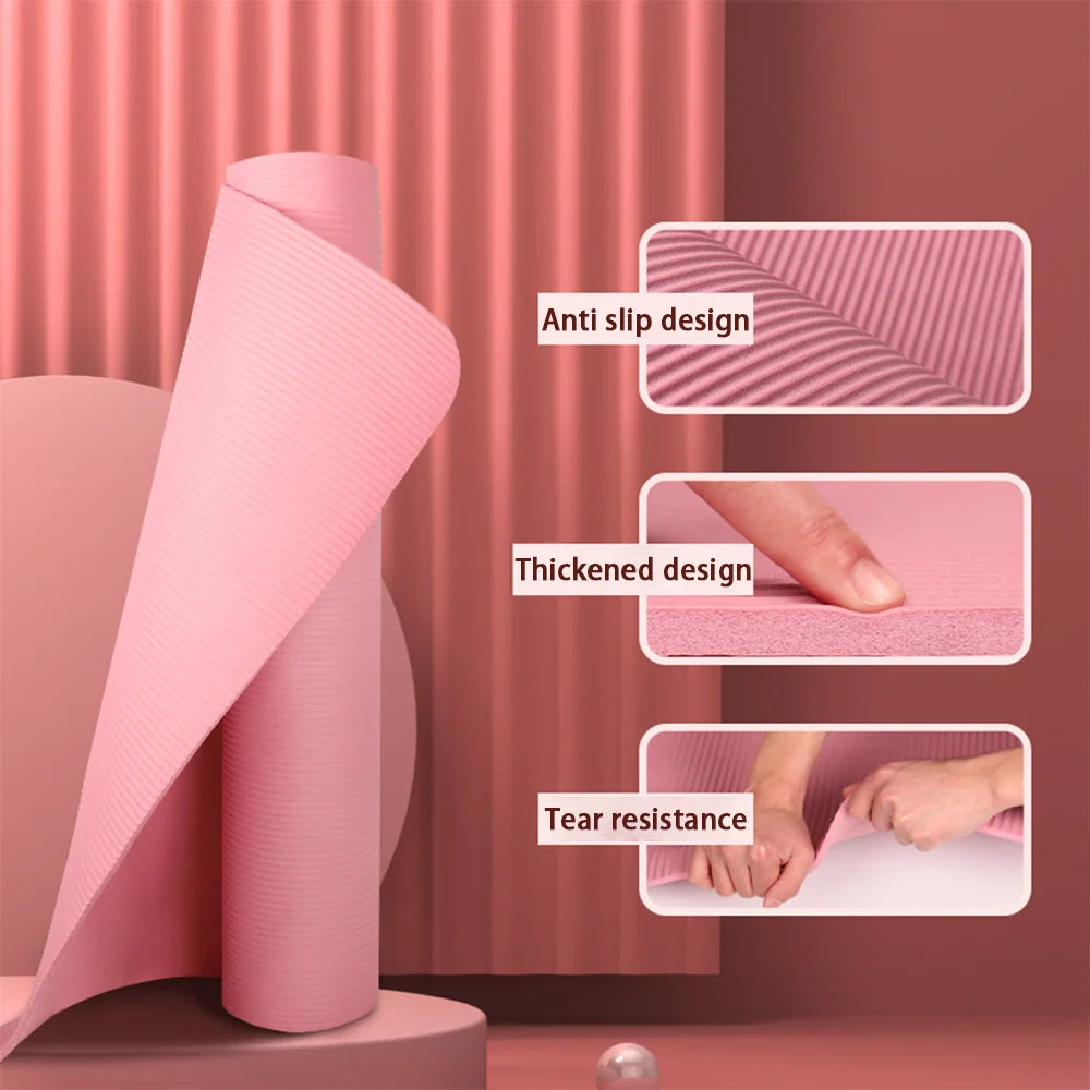 8mm NBR Yoga Mat for Beginners Anti-Slip Thickened Home Fitness Dance Sports Floor Mat Equipment