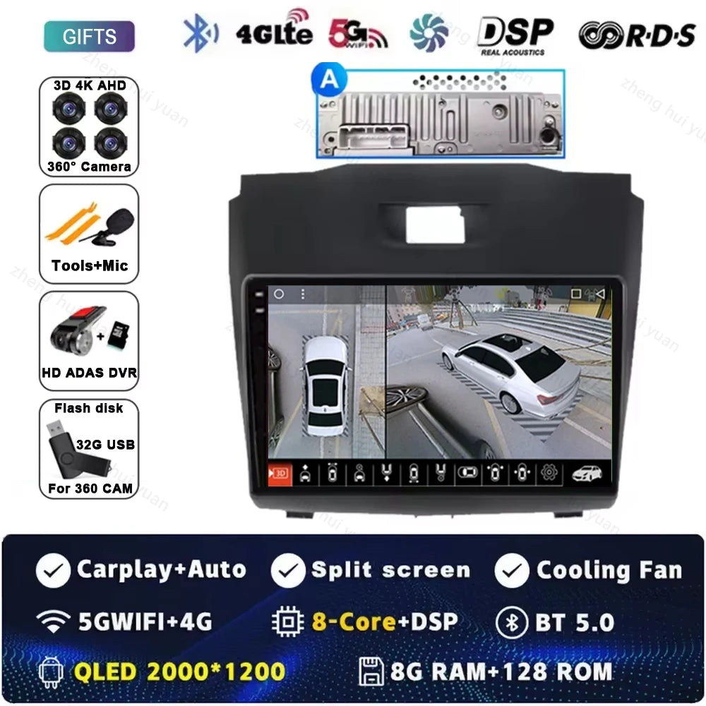 Android 15 Car Carplay Player For Chevrolet Holden S10 TRAILBLAZER COLORADO ISUZU DMAX GPS Radio Audio Multimedia Stereo BT Navi