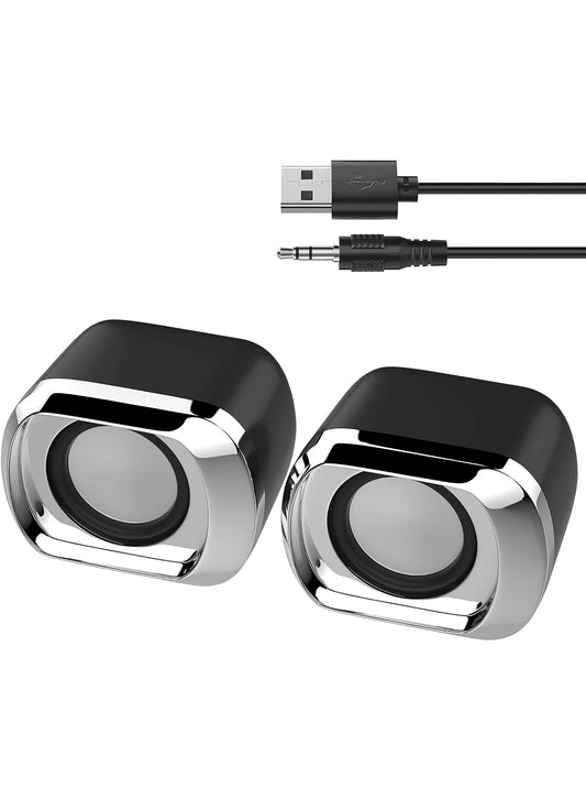 Computer Speaker - Compact and Delicate Laptop Speakers with Volume Control and 3.5 Mm Audio Plug, USB-Powered Desktop Speaker
