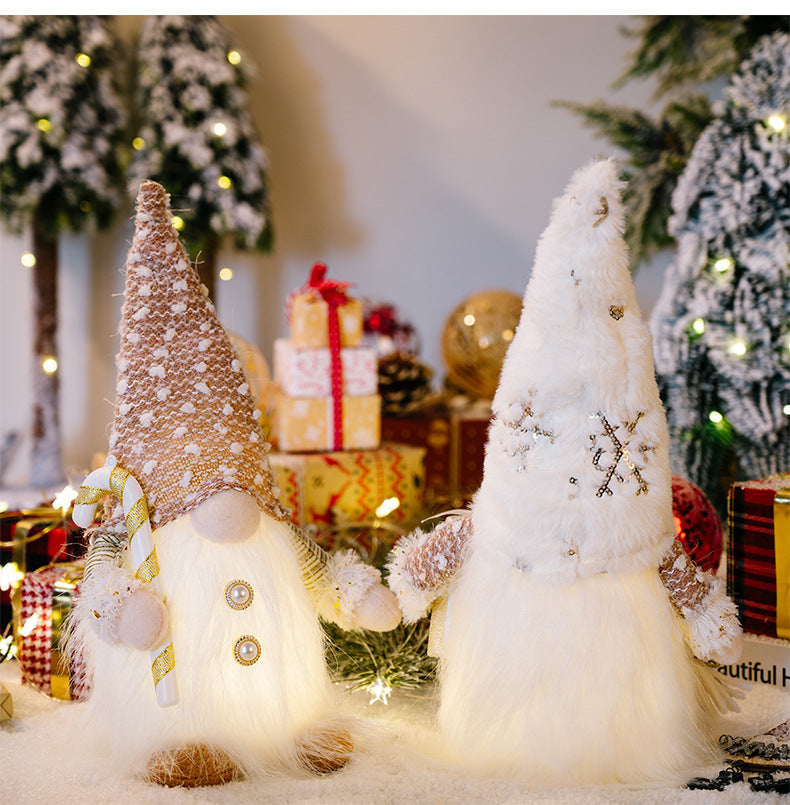 Christmas Gnome LED Night Light 2025 - Sequins Faceless Doll Ornament, Xmas Decor Gift for New Year Holiday