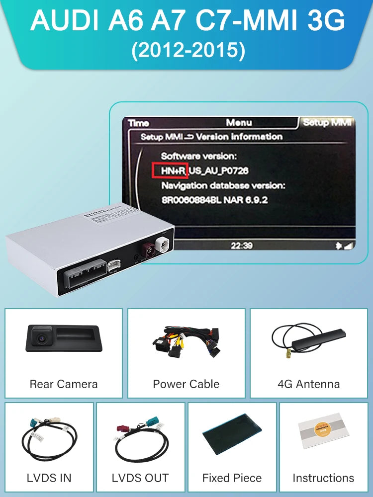 Wireless CarPlay For Audi A6 A7 C7 MMI 3G HN+R 2009-2015 RMC 2012-2018 MIB 2016-2018 Car Play Android Auto Reverse Camera