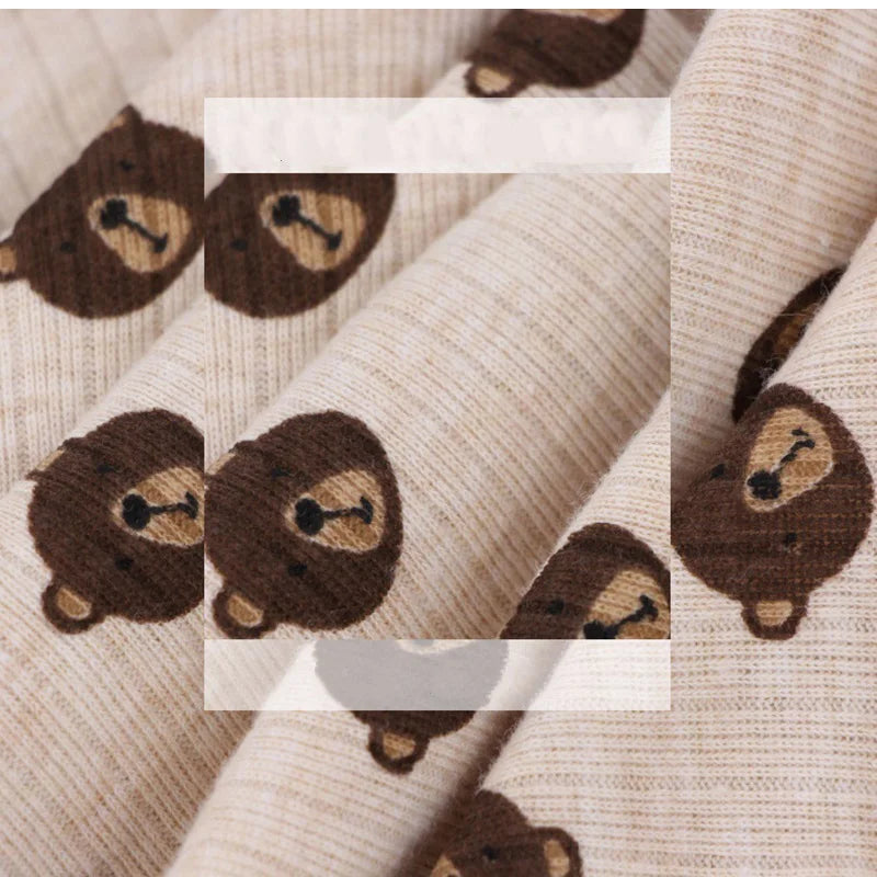 3Pcs Newborn Cotton Jumpsuit Baby Cute Bear Romper Spring Autumn Infants Loungewear Foot Wrap Crawl Suit Toddler Onesie Clothes