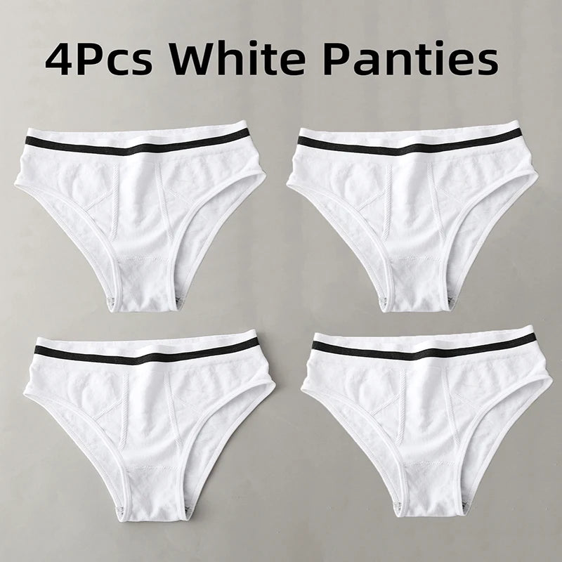 S-3XL 3-5Pcs Women Sport Briefs High Waist Panties Comfort Solid Color Underwear Sexy Underpants Intimate Lingerie Soft Briefs