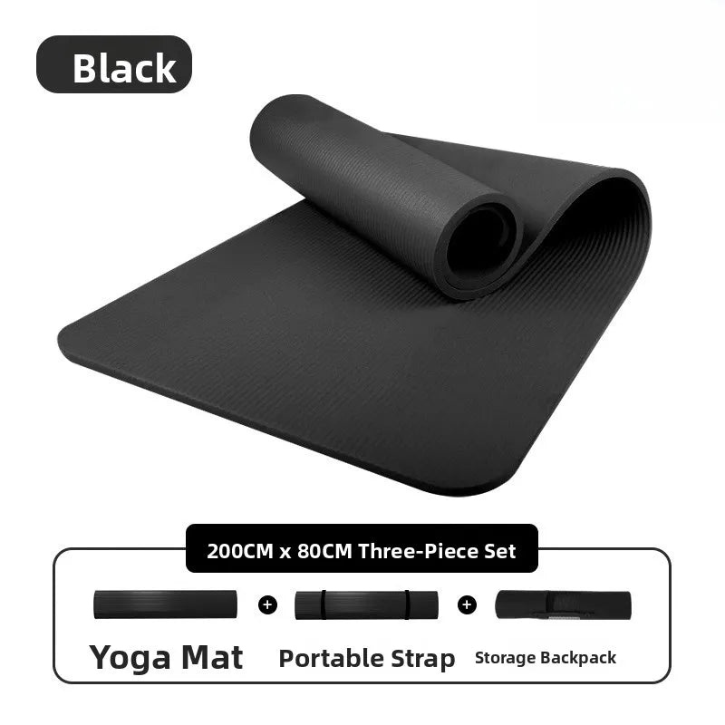 Thiened Yoga Mat for Men Fitn Yoga Mat S Allowed Yoga Mat for Home Use Non-Slip Nbr Material Pure Color Design