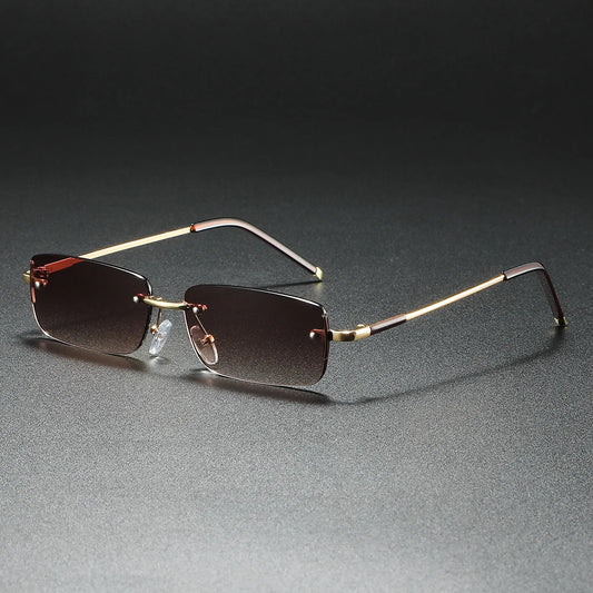 New Fashion Retro Square Rimless Sunglasses Women Men 2026 High Quality Trending Product Popular Outdoor Driving Shades Oculos