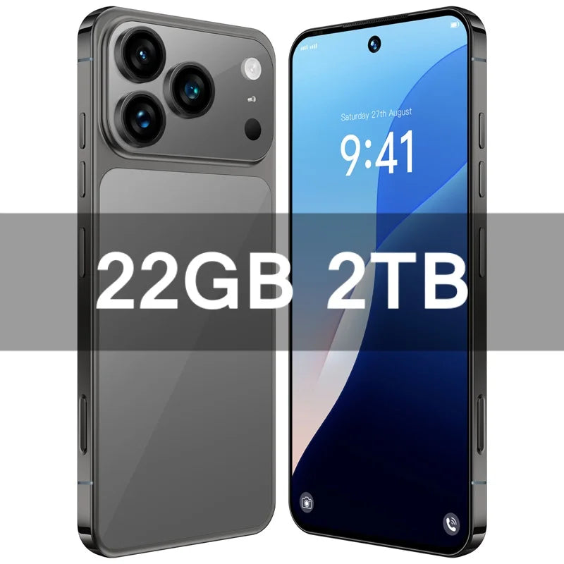HOT i17 Pro Max Original 2026 7.0HD Global Edition Android 15 Smart Facial Function Dual Card 8000mAh Battery Recognition GG2