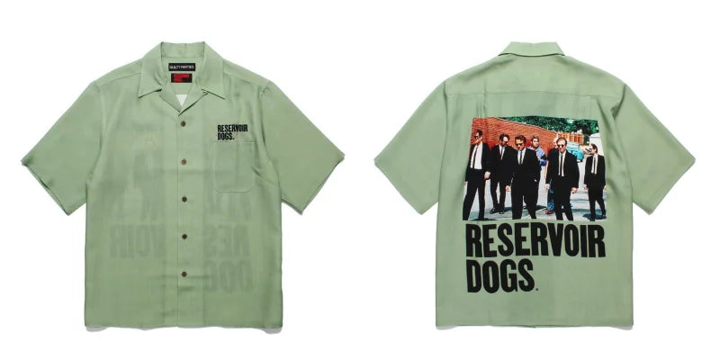 High-end Summer WACKO MARIA Solid Color Cursive wackomaria Embroidery Logo Simple Hawaii Short Sleeve Shirt