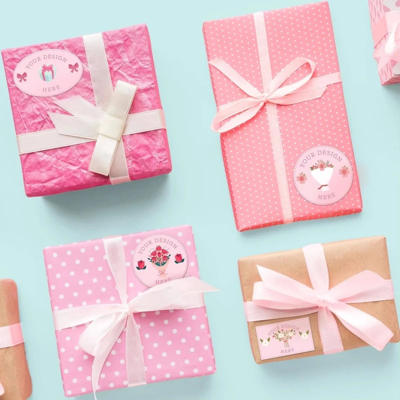 500PCS Custom Stickers and Customized Logo Wedding Birthday Baptism Stickers DIY Your Own Logo Stickers Personalize Stickers