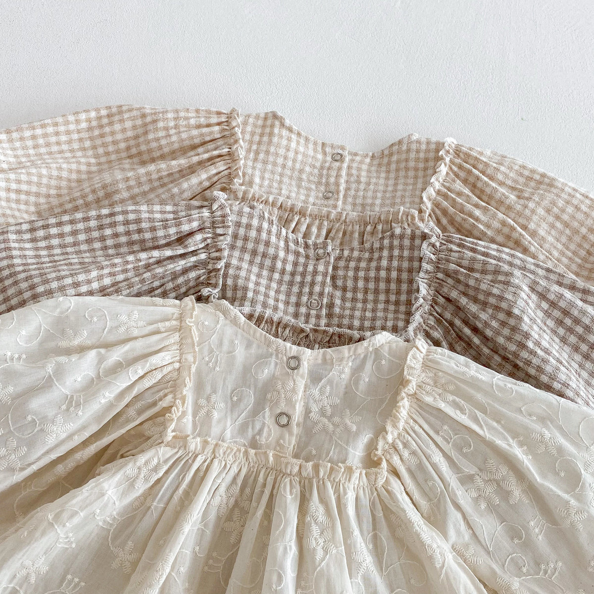 Spring Baby Girls Sets Girls Cotton Plaid Lace Blouse+Bottom Shorts Set for Kids Infant Outfits 0-3T Baby Girl Clothing Outfits