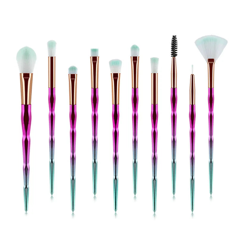 Diamond Makeup Brushes Set Beauty Make Up Brush Tool Cosmetic Powder Foundation Blending Eye Shadow Eyebrow Eyelash Brush