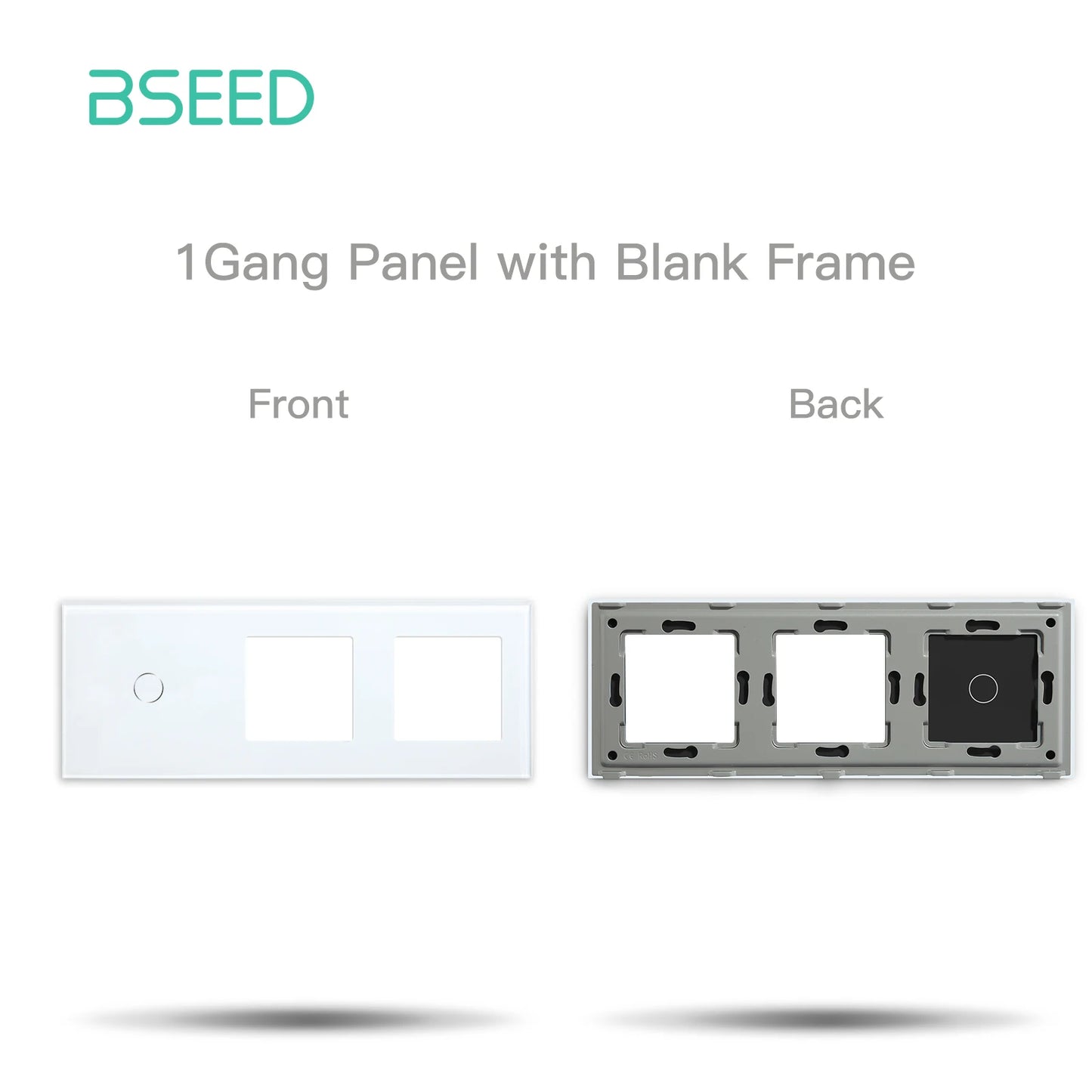 BSEED 1/2Gang Touch Light Dimmer Switch Function Base 1/2Way EU Socket Type-c USB Part Wall Glass Panels DIY Free Combination