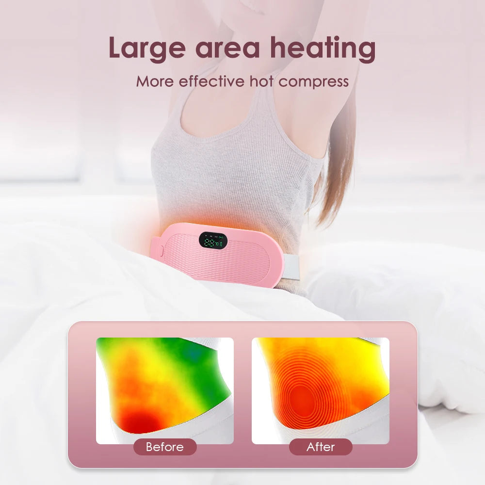 Cordless Electric Heating Pad Belt Adjustable Levels for Women Best Abdominal Heating Massager Hot Compress for Menstrual Period