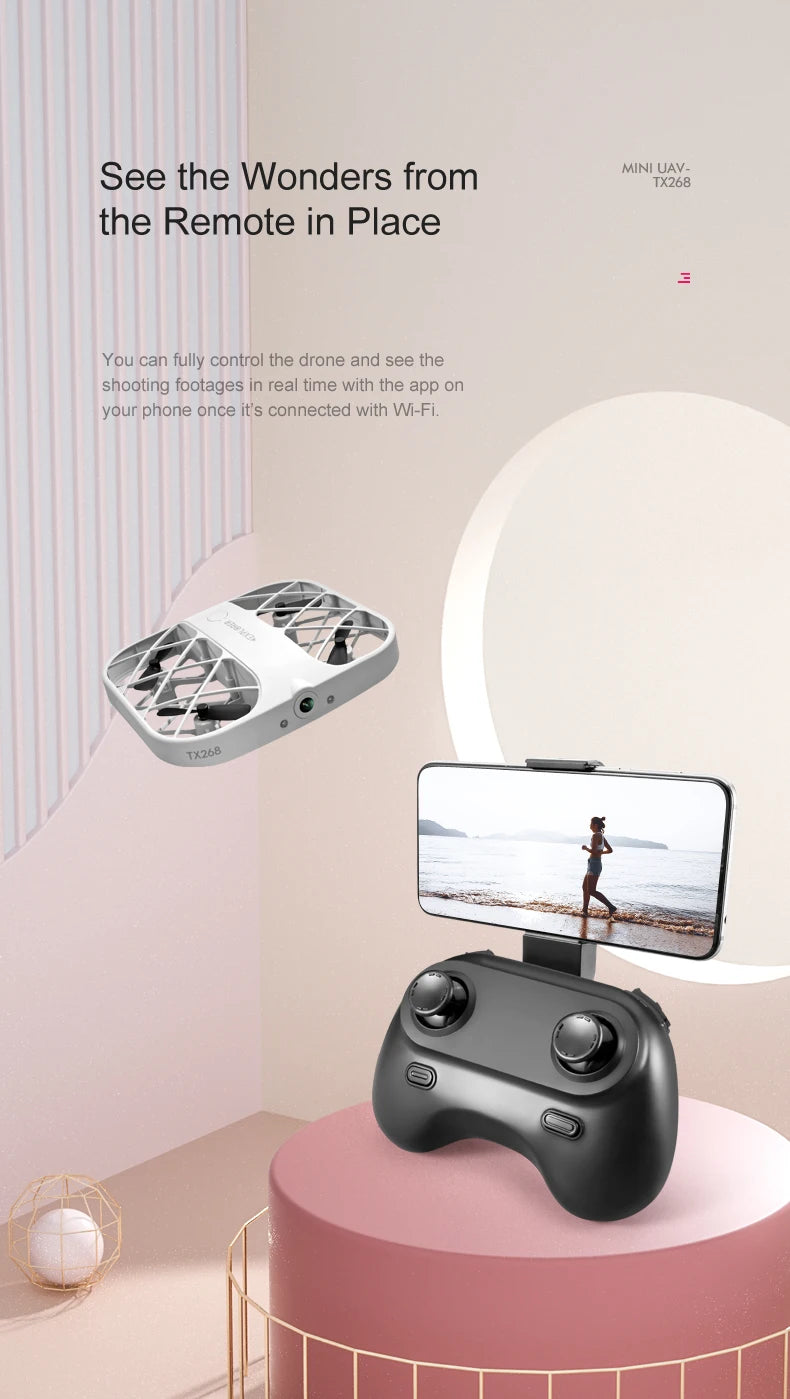 Mini Drone With 4k Professional Camera Air Hover 360° Roll Wide-Angle Camera Portable Long Life Remote Control Helicopter Toy