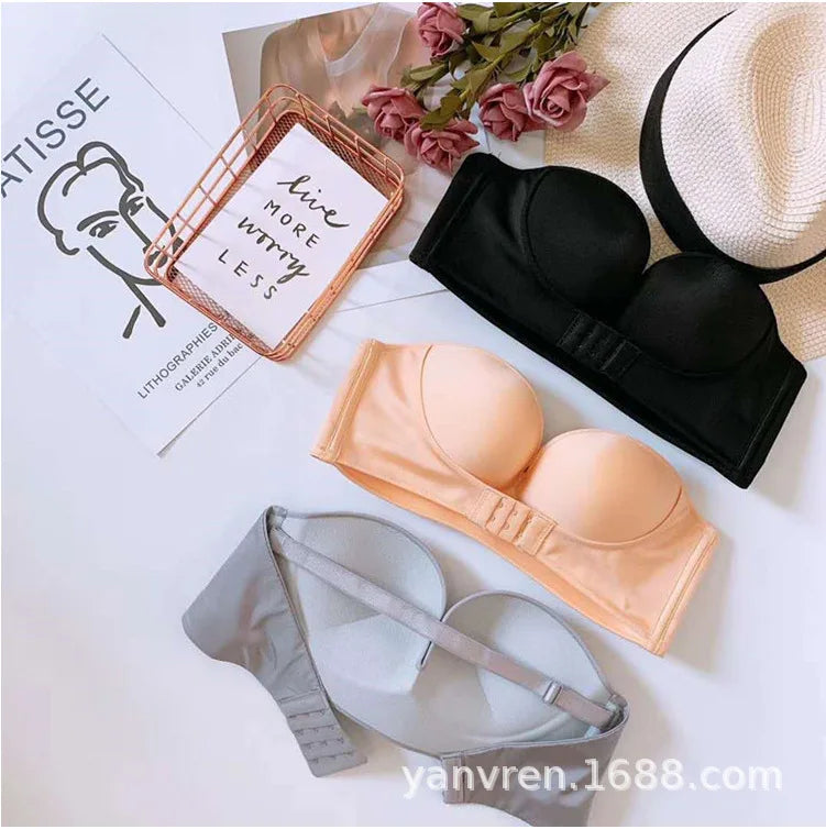 Invisible Strapless Bra Front Buckle Non - Underwire Non - Slip - Blocking Adjusted Girls' Underwear