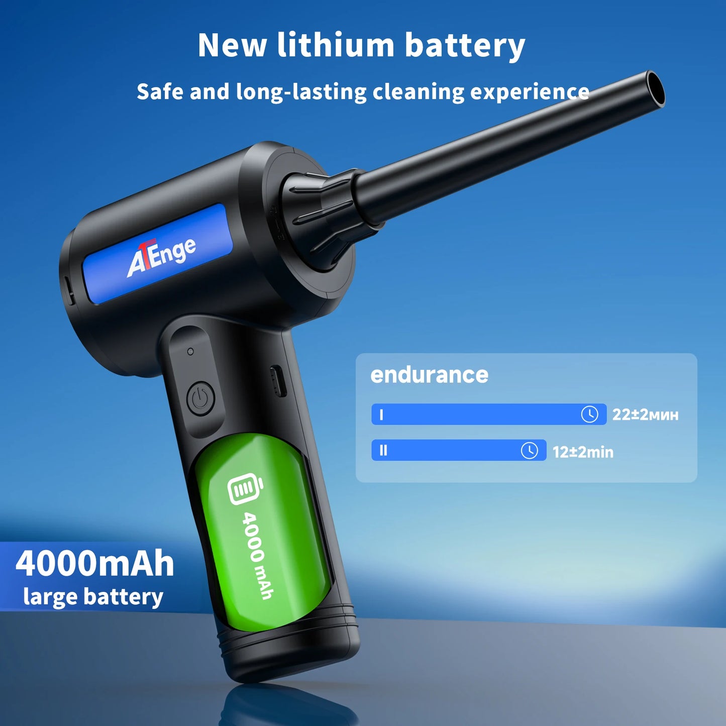 Electric Compressed Air Duster 2 in 1 Cordless Car Vacuum Cleaner Powerful Handheld Dust Air Blower for Pet Hair Office Keyboard