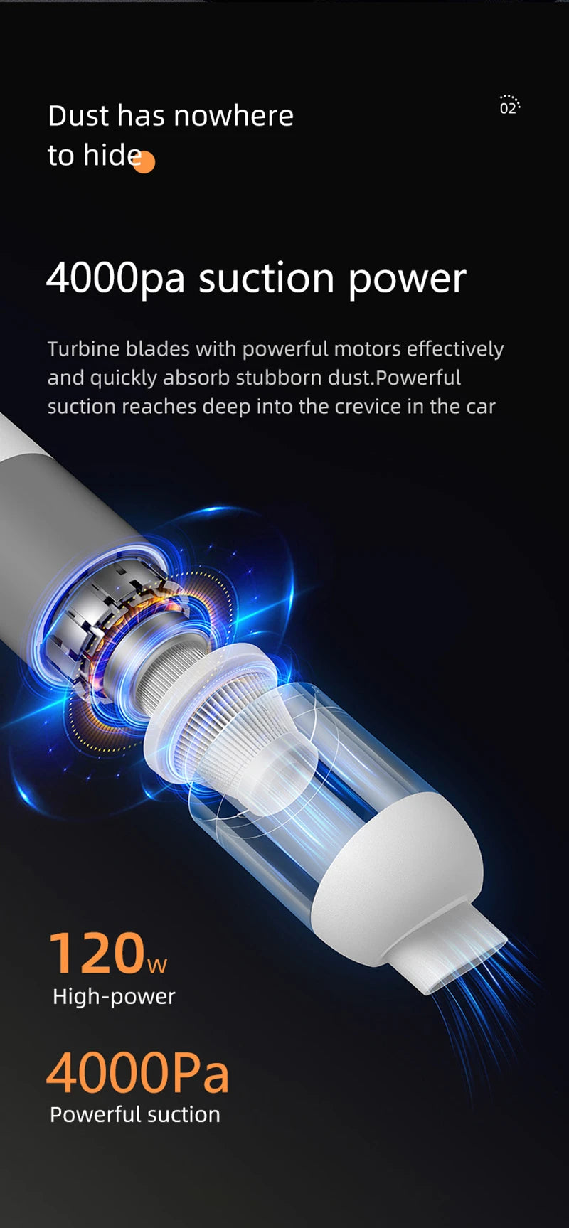 Xiaomi Car Vacuum Cleaner Super Strong Suction Power For Cars Wireless Handheld Small Portable Suction And Blowing Integrated