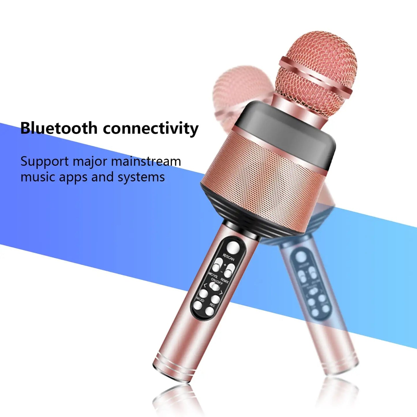 Karaoke Microphone for Kids & Adults - Bluetooth Microphones Singing Mic with Disco Lights, Echo Effect, Built-in Speaker