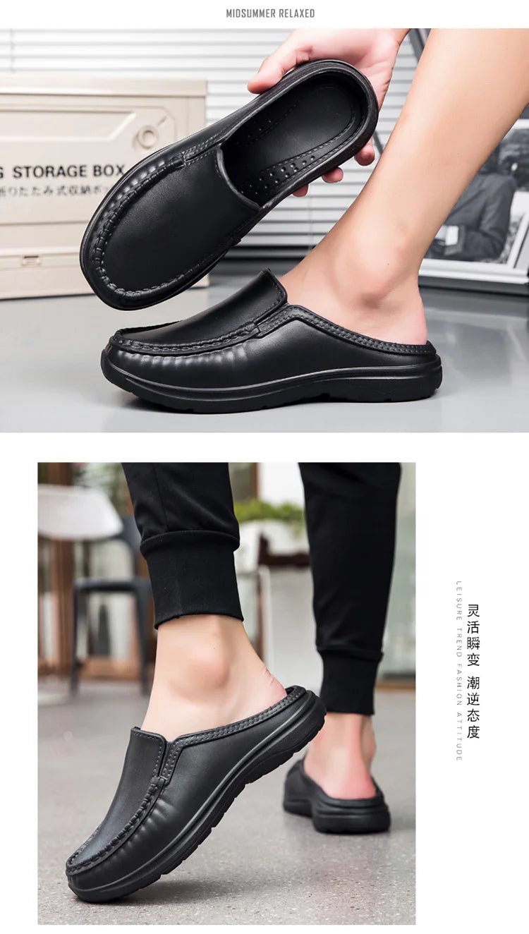 Large Slippers Men's Slip On Driving Shoes Anti slip Durable Chef Shoes Men's Casual Fashion Lightweight Footwear
