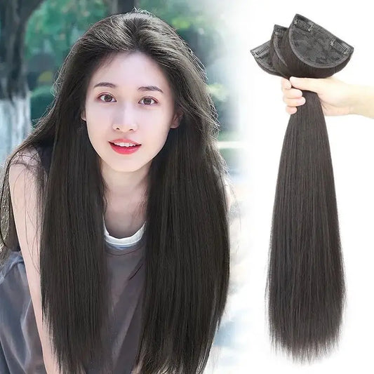 Wig Women's Long Hair Three-piece Seamless Wig Patch Straight Hair Extensions Invisible Artificial Hair Extensions Synthetic
