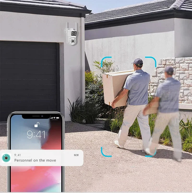 BELIA 6MP Dual Lens Dual Screens PTZ Wifi Camera AI Human Detection Wireless Outdoor CCTV Security IP Camera ICSEE App