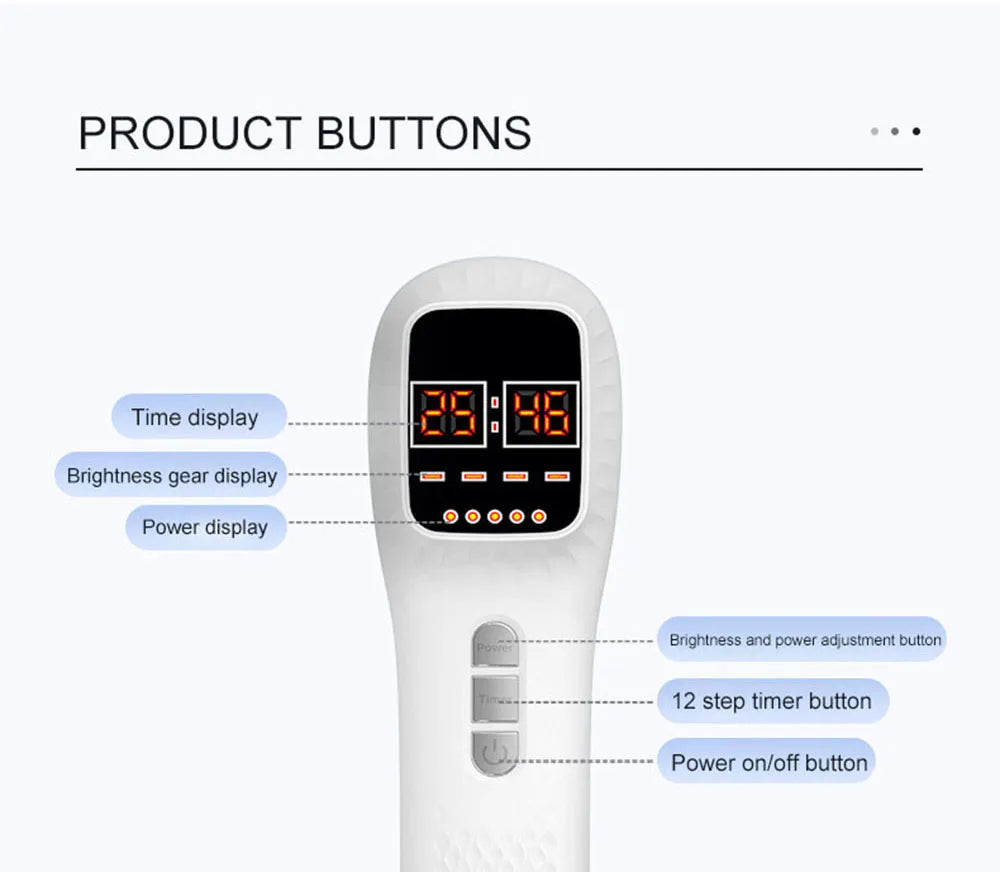 650nm+808nm Handheld Face Body Red Light Infrared Beauty Device Skin Rejuvenation Muscle Joint Body Fatigue Relief Health Care