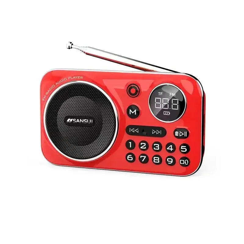 SANSUI F21 Outdoor Portable Multifunctional Walkman FM Radio Bluetooth Speaker MP3 Music Player Supports Recording Headphones