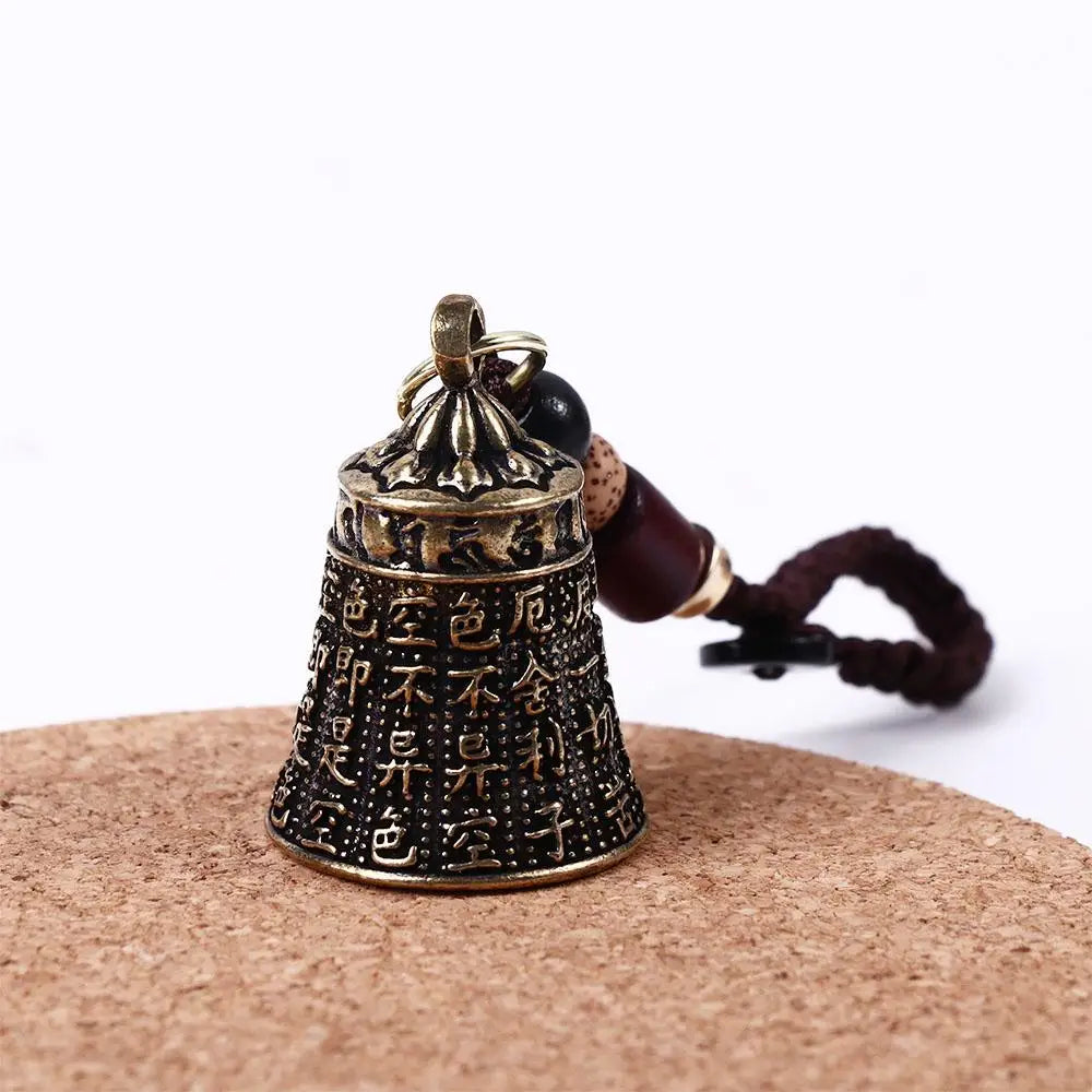 Interior Accessories Tibetan Buddhism Lucky Rope Brass bell Scripture Sutra Key Rings Car Key Chain Keyfob Car Key Chain