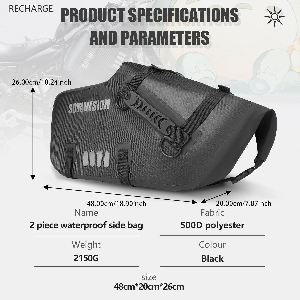 Waterproof Motorcycle Bag 18L 28L 48L Motorcycle Saddle Side Bag Large Capacity Universal Fit Motorcycle Pannier Bag