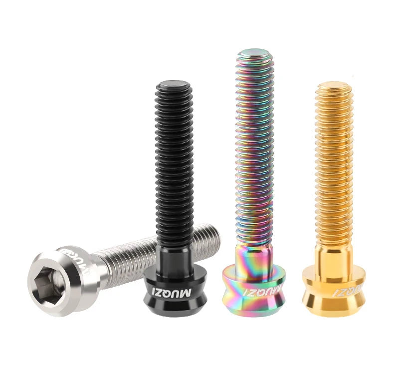 MUQZI Bike M6 Titanium Alloy Stem Top Cap Screw M6x35mm M6x30mm Super Light MTB Road Bicycle Headset Top Cap Bolt