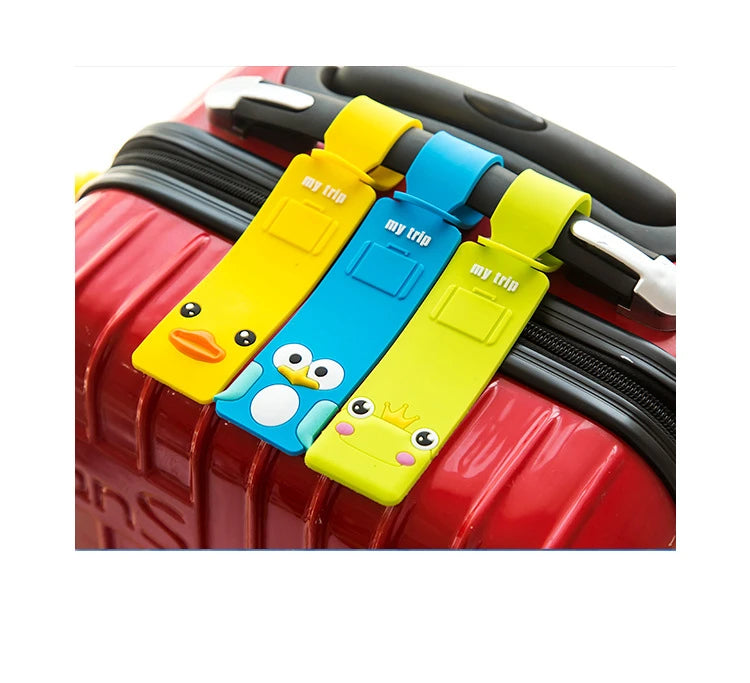 Fashion Travel Accessories Cute Animals Strip Luggage Tag Silicone Suitcase ID Addres Holder Baggage Boarding Tag Portable Label