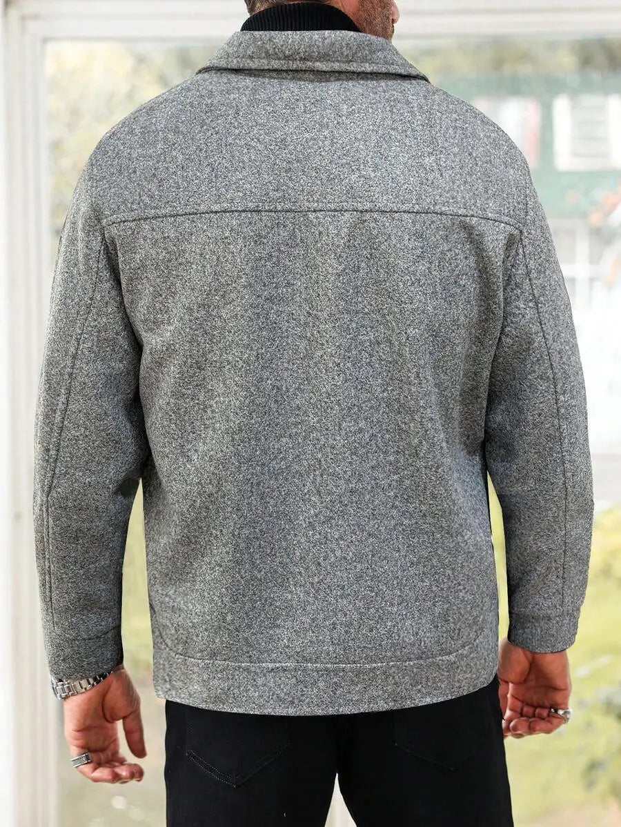 Luxury Businees Male Woolen Jackets Fashion Lapel Button-down Solid Color Long Sleeve Coats Trendy High Quality Outerwears S-2XL