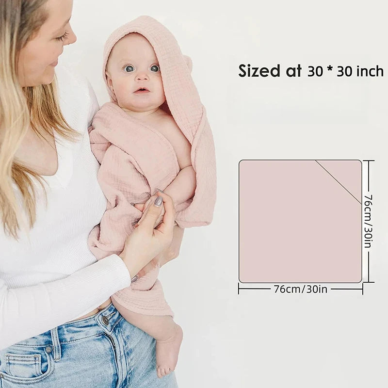 1PC Hooded Baby Towels for Newborn Muslin Organic Cotton Baby Bath Towel Soft Absorbent Towels for Boys Girls