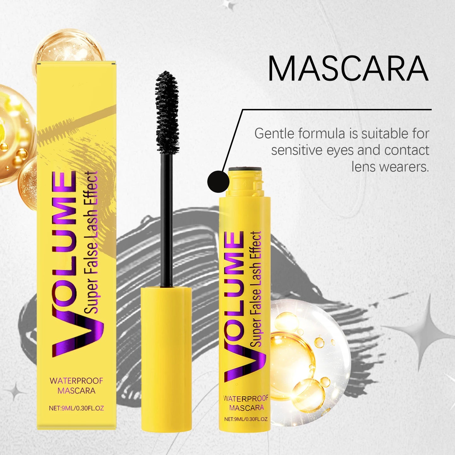 Mascara Lengthening Waterproof Extra Volume Longer Thicker Eyelashes Lasting Silky Curling Black Lash Boosting Make up Primer