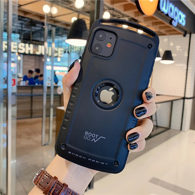 Root go Hybrid Shockproof Case For iPhone 13 12 Pro Max Heavy Duty Armor Case For iPhone 11 X XS Max XR 8 7 Plus Silicone Cover