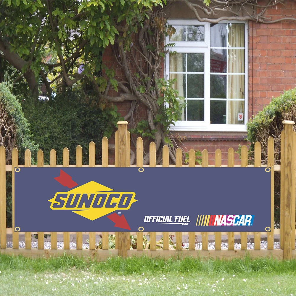 60X240cm Sunocos racing car Banner Flag Polyester Printed Garage or Outdoor Decoration Tapestry