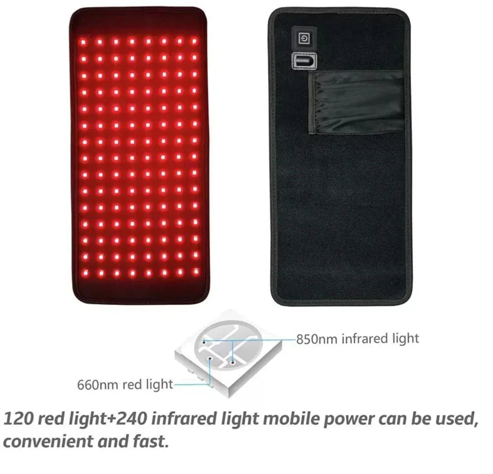 Red Infrared Light Therapy Pad LED Beauty Devices for Face and Body Back Knee Hands Feet Relief Portable 660nm 850nm Heat Pad