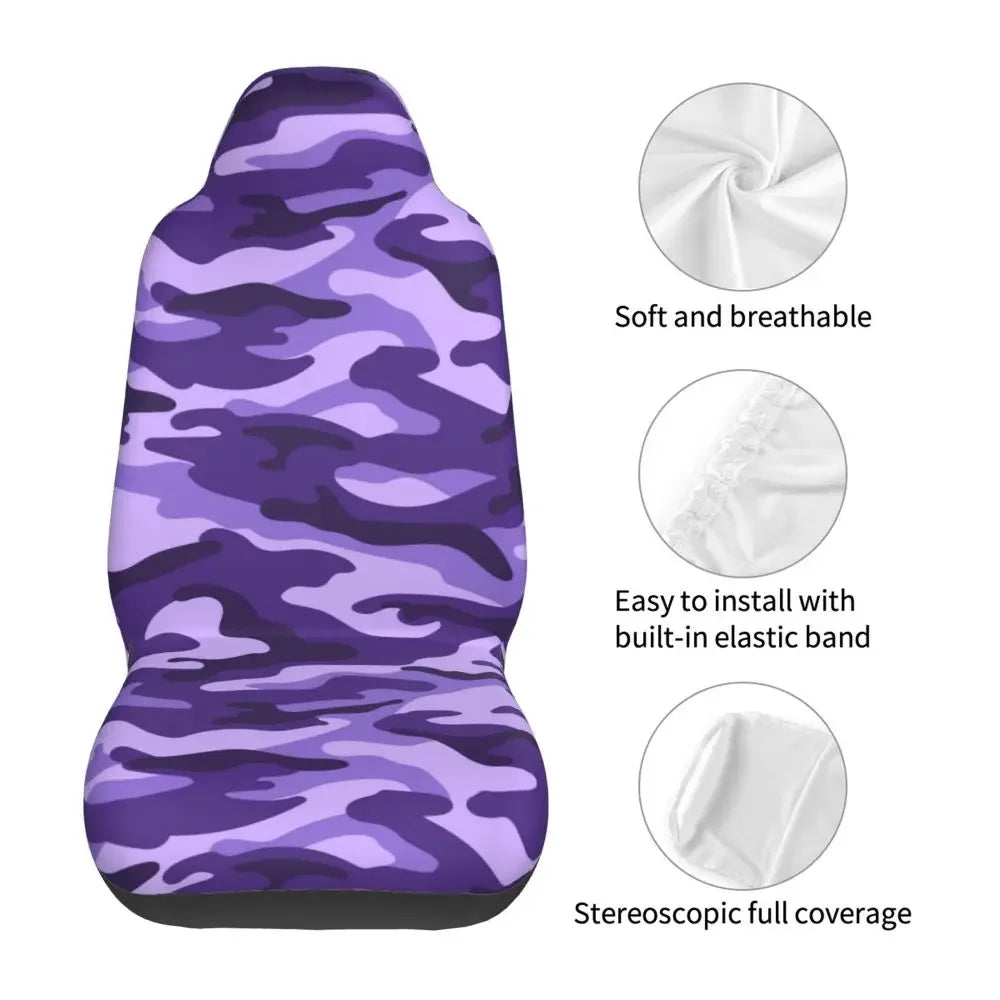 Urban Style Camouflage Universal Car Seat Cover Off-Road For SUV Multicam Front Rear Flocking Cloth Cushion Fabric Hunting