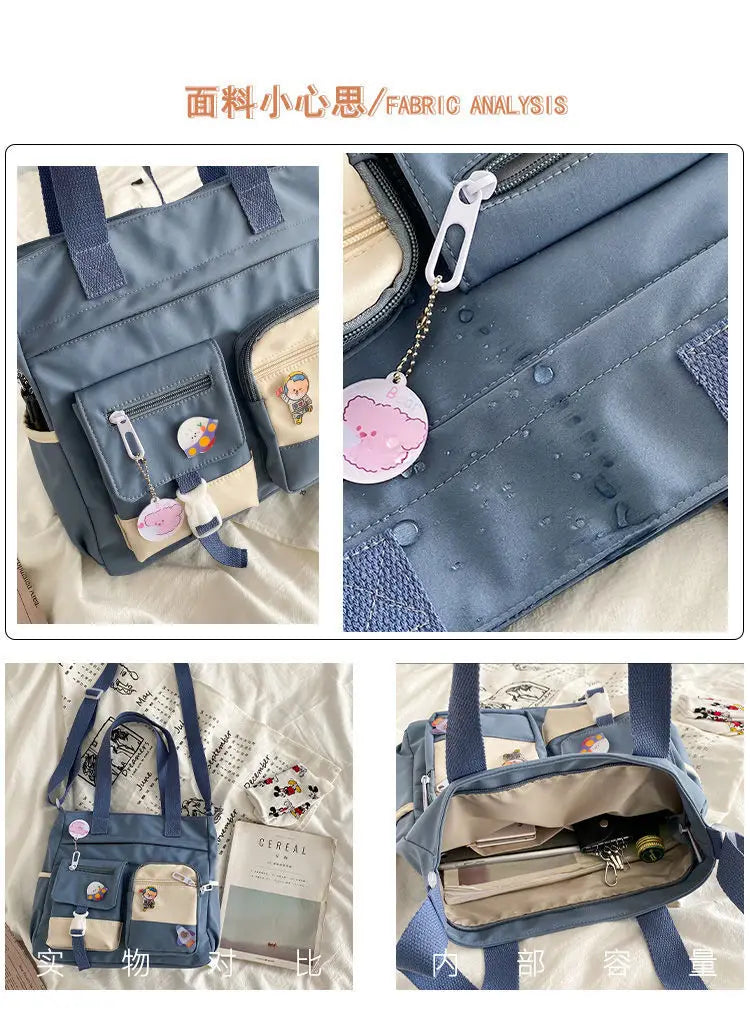 Canvas Handbags Messenger Bags for Women Waterproof Nylon Tote Shoulder Bag Oxford Ladies Handbag Crossbody Bag Girl Satchels