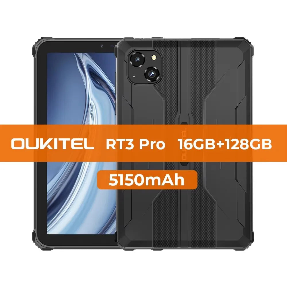 NEW OUKITEL RT3 PRO 4G Rugged Tablet 8 Inch HD Display 16(4+12)GB +128GB Waterproof Tablet Pad 5150mAh Android 14.0 Tablet PC