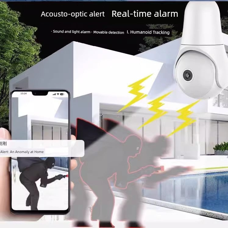 Lamp Holder Type Fisheye Panoramic 360-Degree Lighting Lamp Holder Surveillance Camera Smart Wireless Mobile Phone Remote Smart WIF