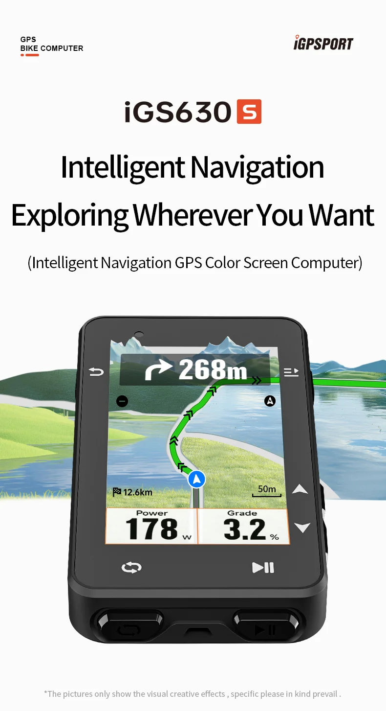 iGPSPORT iGS630S GPS Bike Computer Global Map Navigation Support Yaw planning Smart Climb Planning Indoor Bike Training