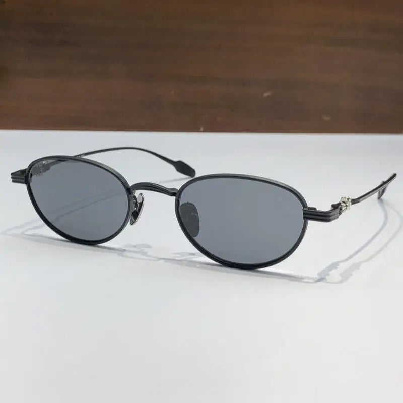 2025 Fashion Women Sunglasses Luxur Brand Designer Pure Titanium Oval Trend Personality Cateye Outdoor Sun Glasses UV400