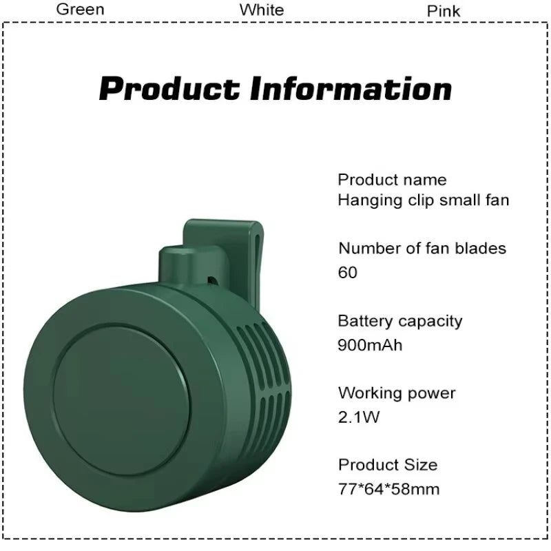 Lenovo Hanging Clip Small Fans Usb Portable Mini Small Electric Fan Light Sound Portable Desktop Handheld Fan Outdoor Cooling