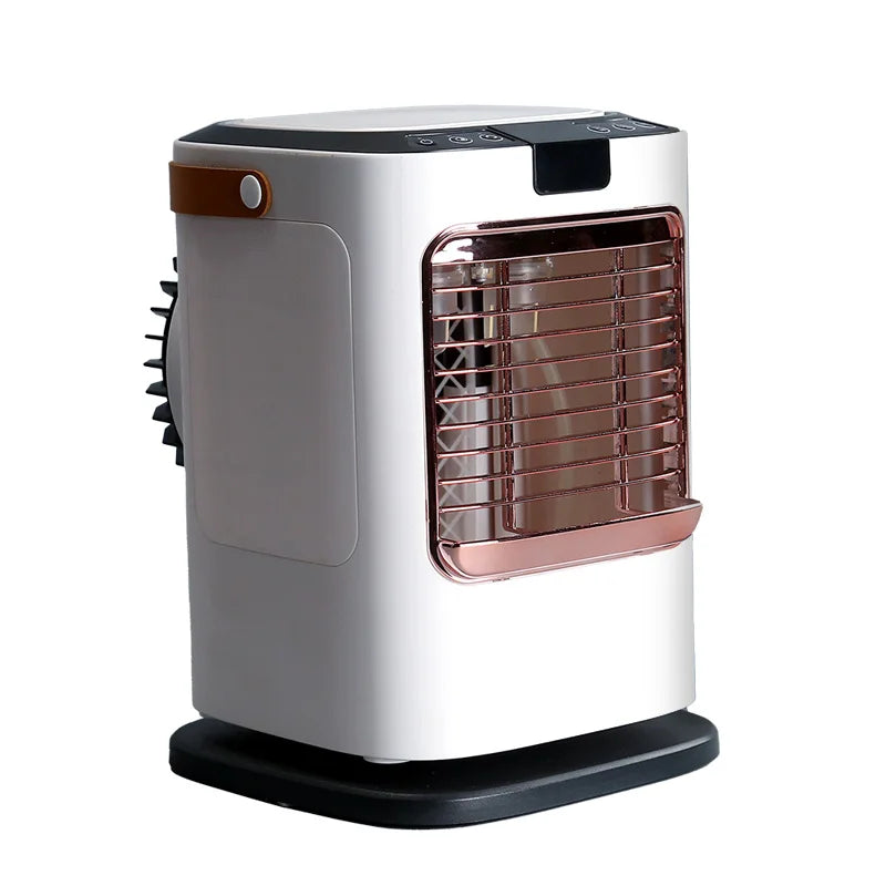 Portable Remote Control Air Cooler | Colorful Light, Dual Water Tank Ultrasonic Atomization, Strong Wind Silent Cooling Fan