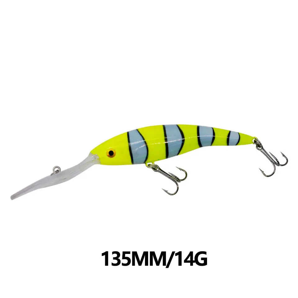 1PCS 14/20G 135/155MM Minnow Fishing Lure Wobbler Artificial Bionic Fish Swimbait Deep Tail Dancer Super Diving Hard Bait