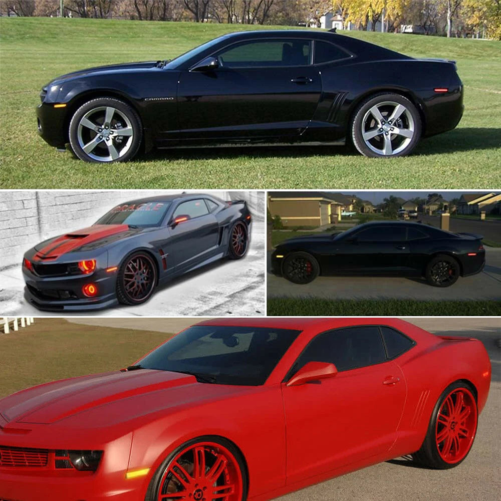 2/4Pcs LED Bumper Side Smoked Marker Light for Chevy Camaro 2010 2011 2012 2013 2014 2015 Yellow Red Front Rear LED Fender Lamps