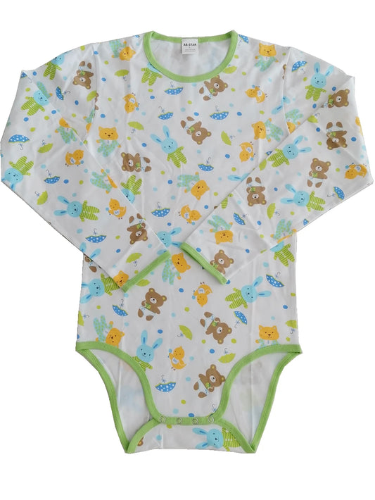 Teddy bodysuit with long sleeve/adult long sleeve bodysuit romper /adult bodysuit/abdl clothes/adult onesie