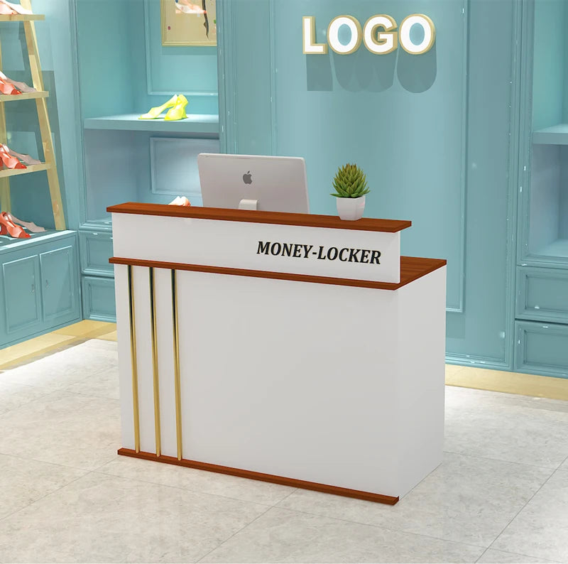 Luxury Unique Reception Desk Professional Aesthetic Design Cool Bar Counter Retro Center Resepsiyon Masası Commercial Furniture
